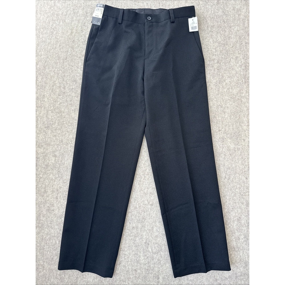Kenneth Cole Reaction Straight Fit Trousers Black Mens 32x30 New